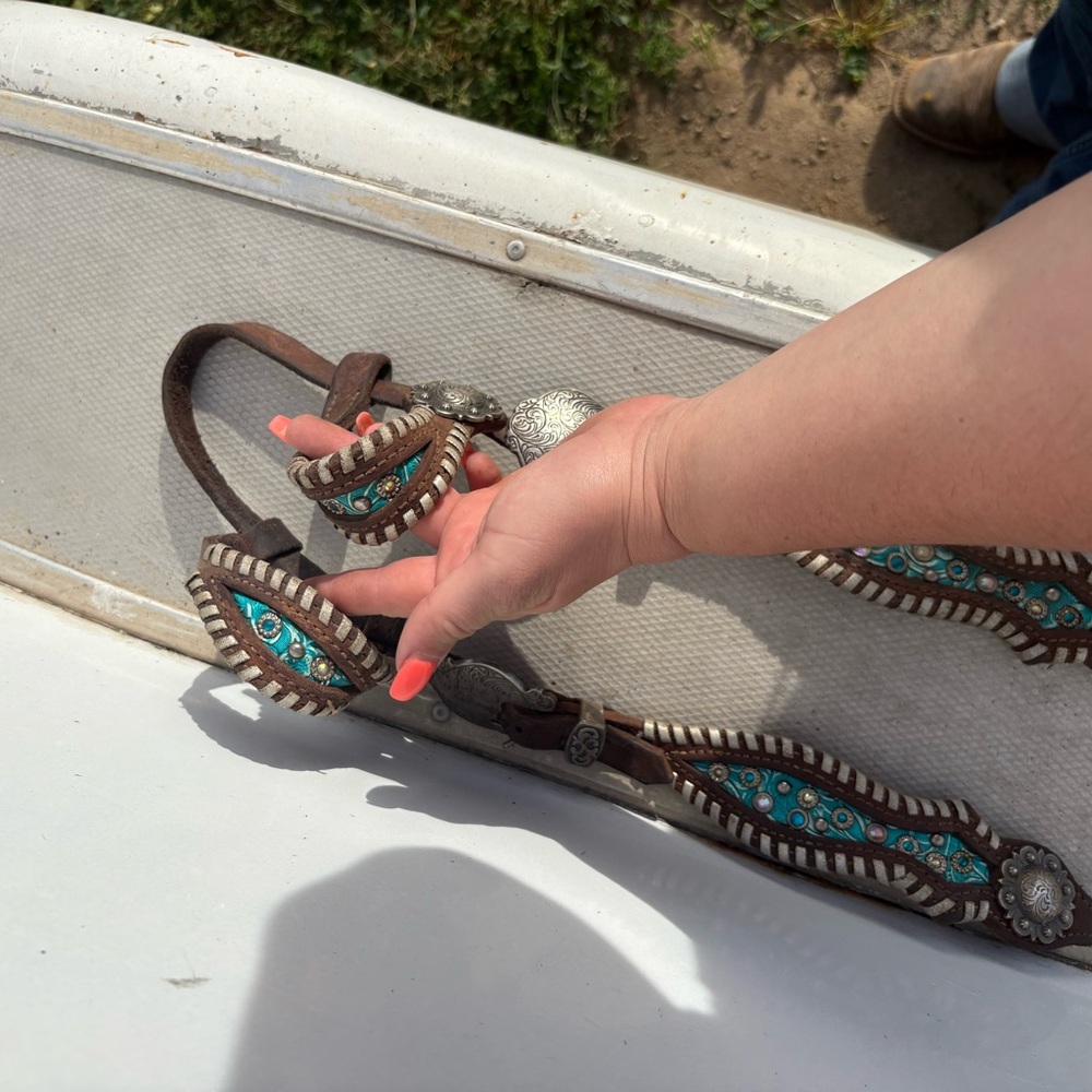 Turquoise Leather Headstall